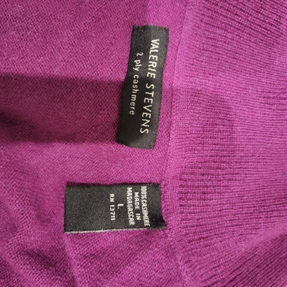 Valerie Stevens 100% 2-ply Cashmere wool woven turtleneck sleeveless sweater - Picture 2 of 3